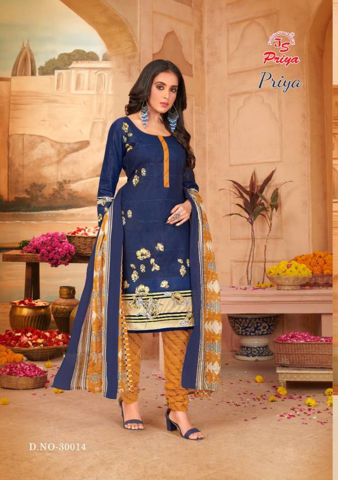 Js Priya 30 Printed Cotton Casual Wear Designer Dress Material Collection
